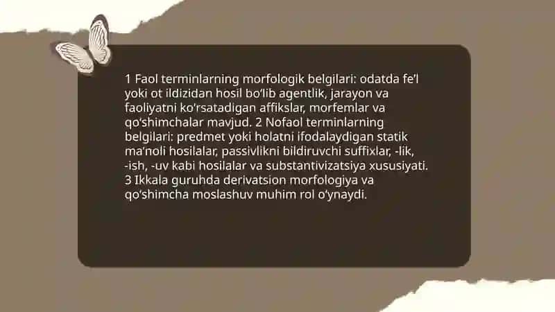 Sohaning faol va nofaol terminlari 4