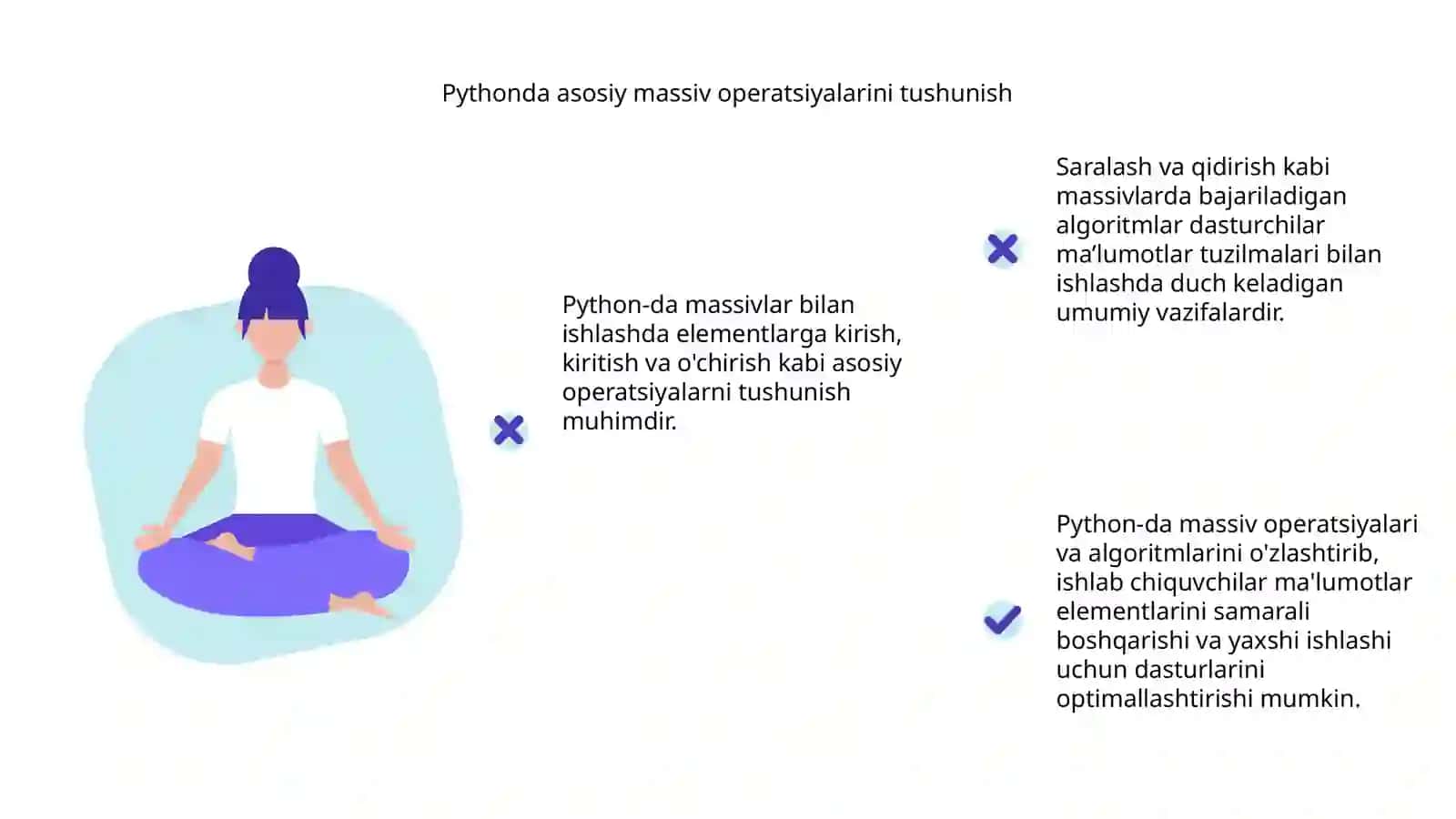 Massivlar va ular ustida bajariladigan algoritmlarni python dasturida ishlash 4