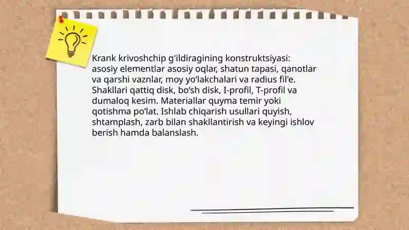 Kirivashib shatun mehanizimining tuzilishi 4