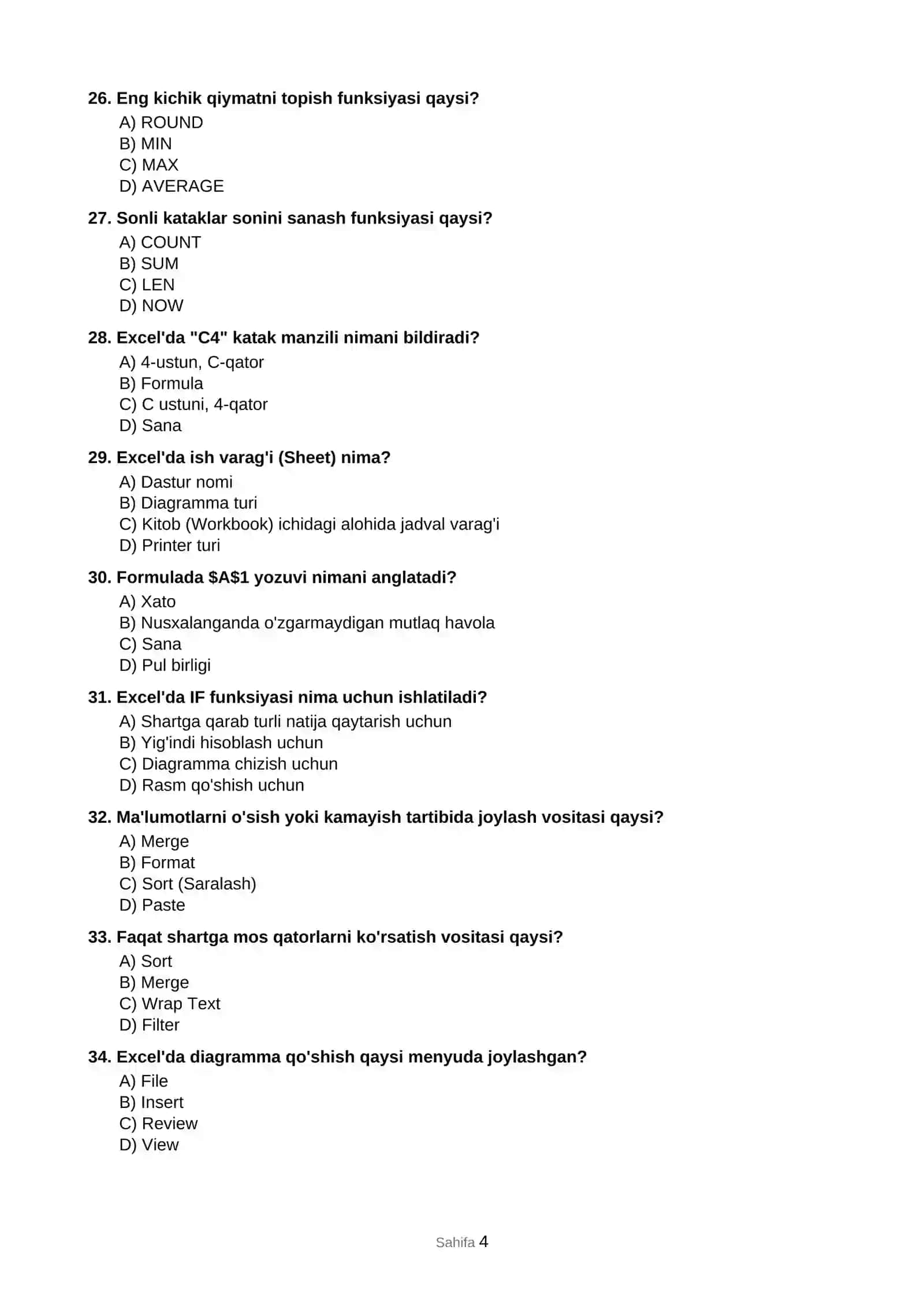 Microsoft Word va Excel asoslari 4