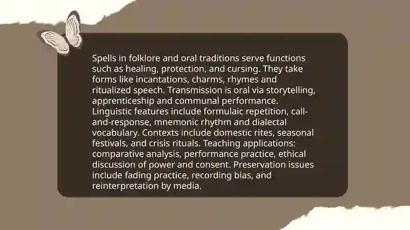 Materials for teaching culture: spells 4