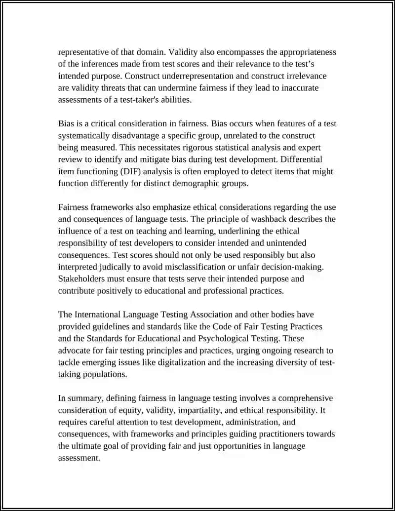 FAIRNESS AND ETHICAL STANDARDS IN LANGUAGE TESTING 4
