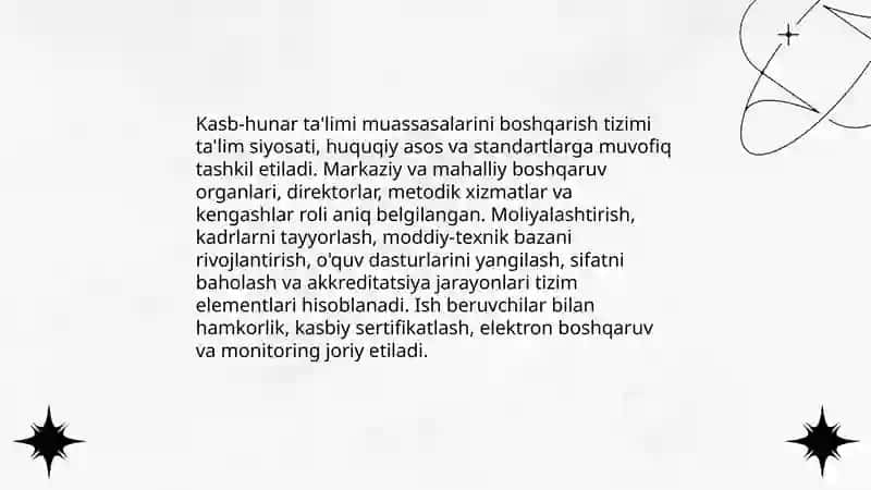 Kasb hunar talimini boshqarish 4