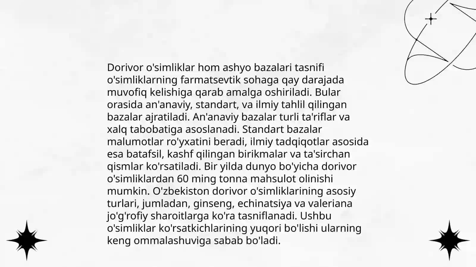 Dorivor o’simliklar hom ashyo bazasi 4