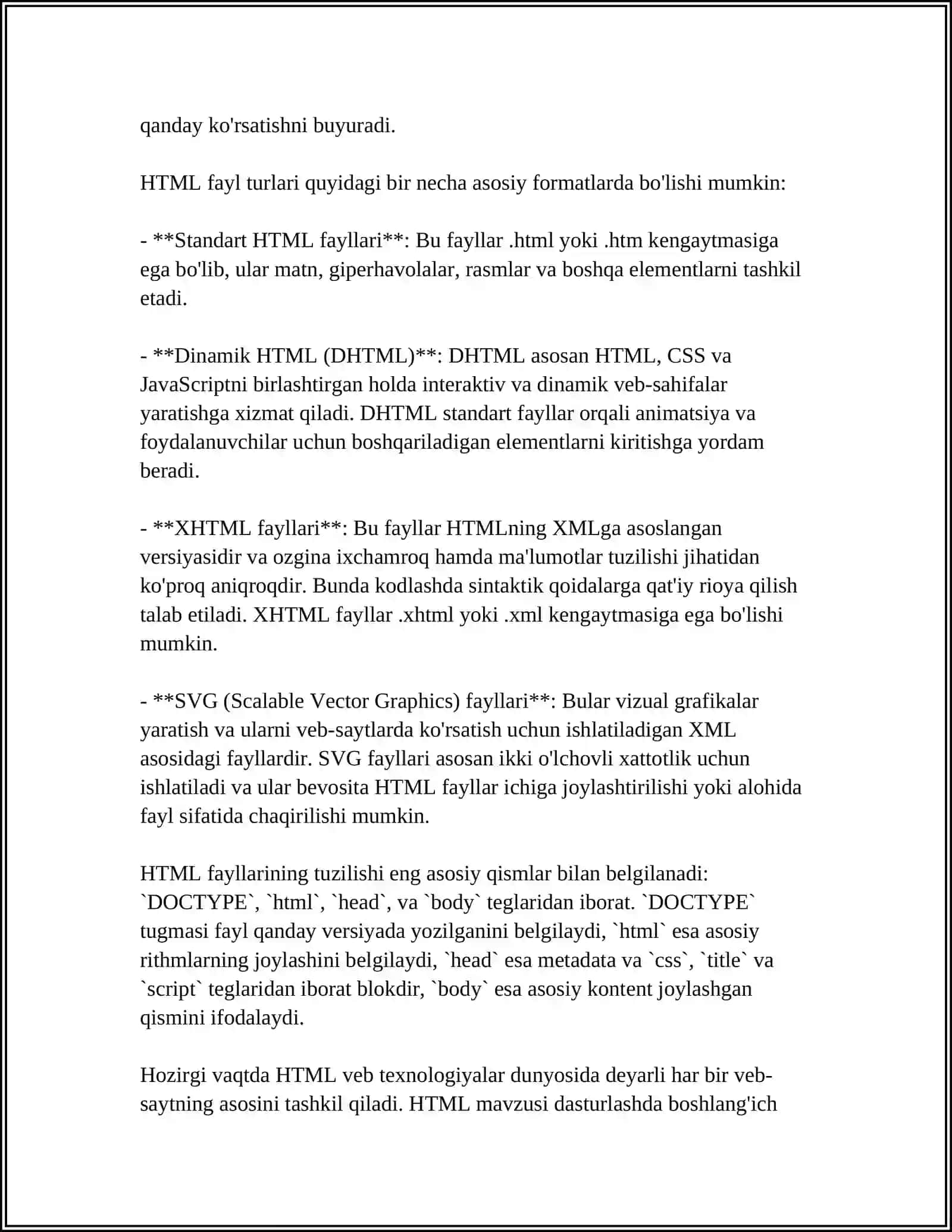 HTML FAYLLAR YARATISH 4