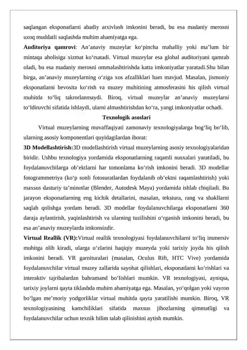Virtual muzeylar va ularning ahamiyati 4
