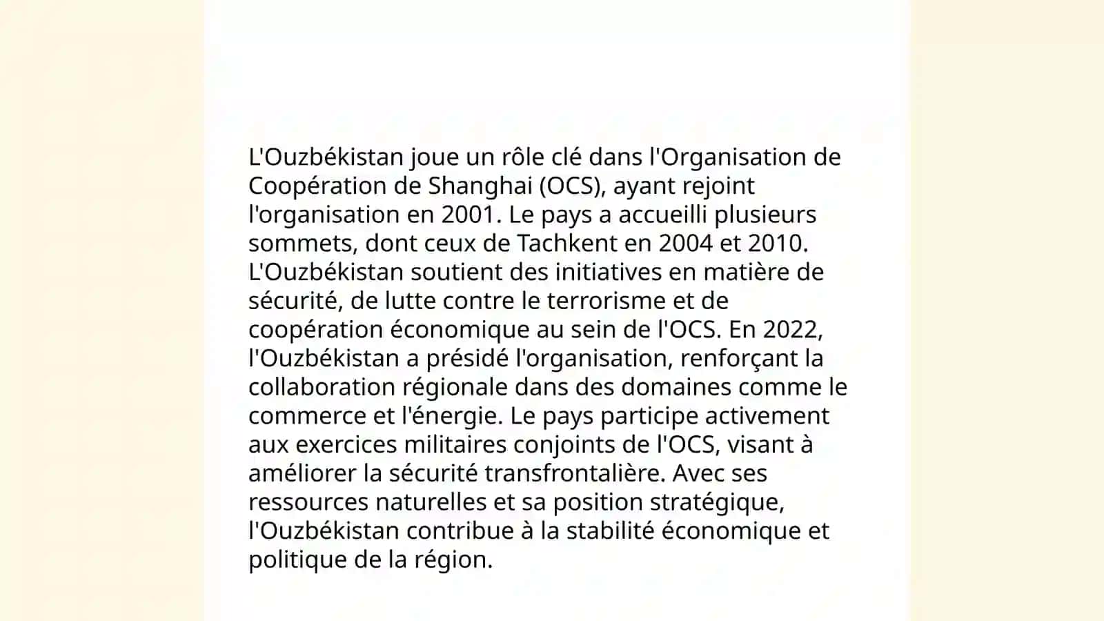 L'Ouzbékistan et le monde 4