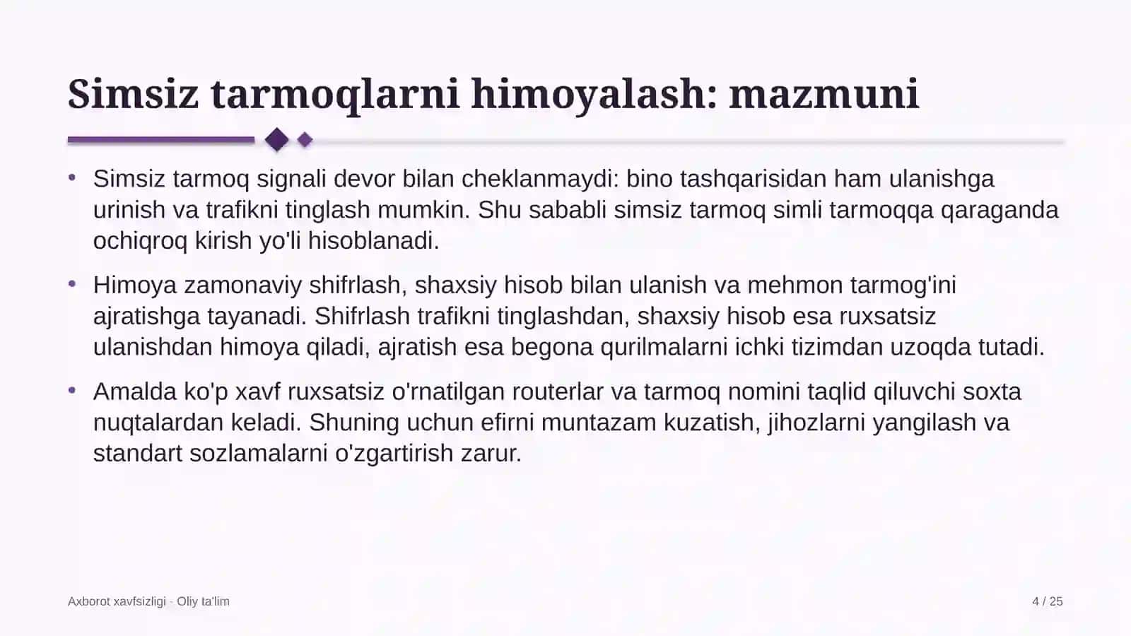 G'allachilikda simsiz tarmoqlarni himoyalash 4