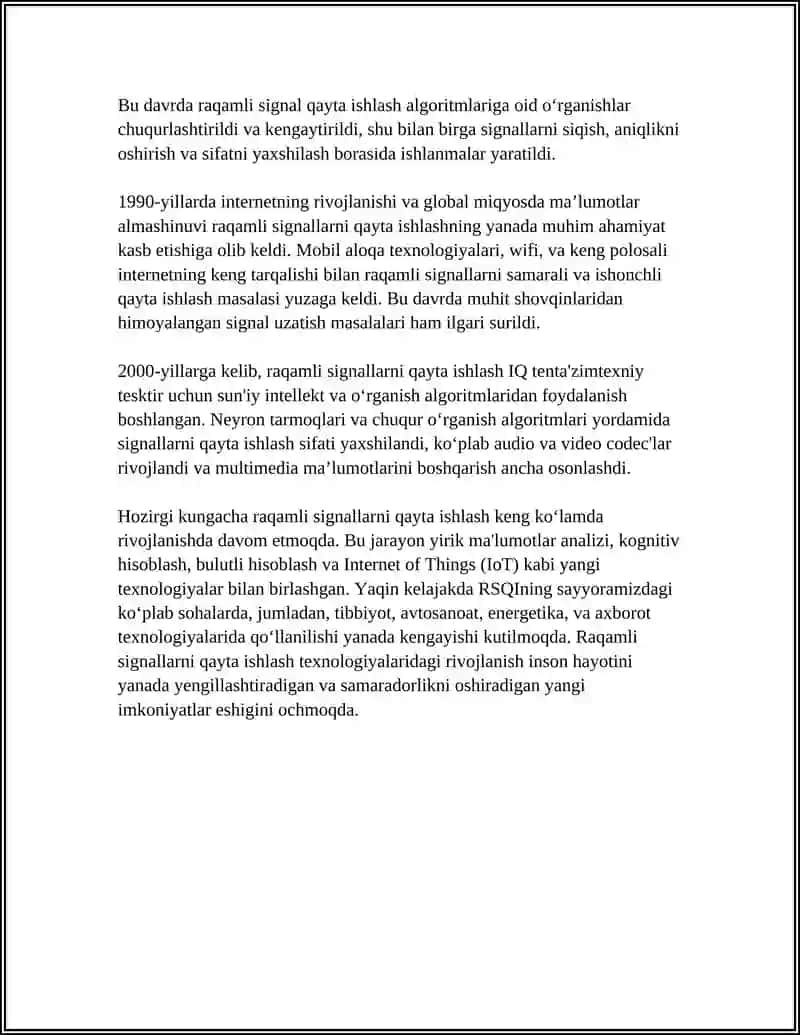 Raqamli signallarni qayta ishlashning paydo bo‘lishi va tarixiy bosqichlari 4
