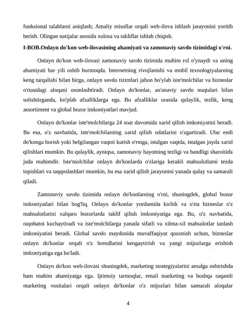 Onlayn do'kon web-ilovasi kurs ishi 4