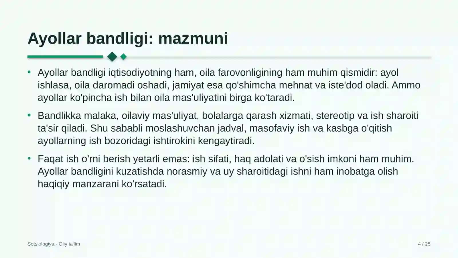 Diagnostika markazlarida ayollar bandligi 4