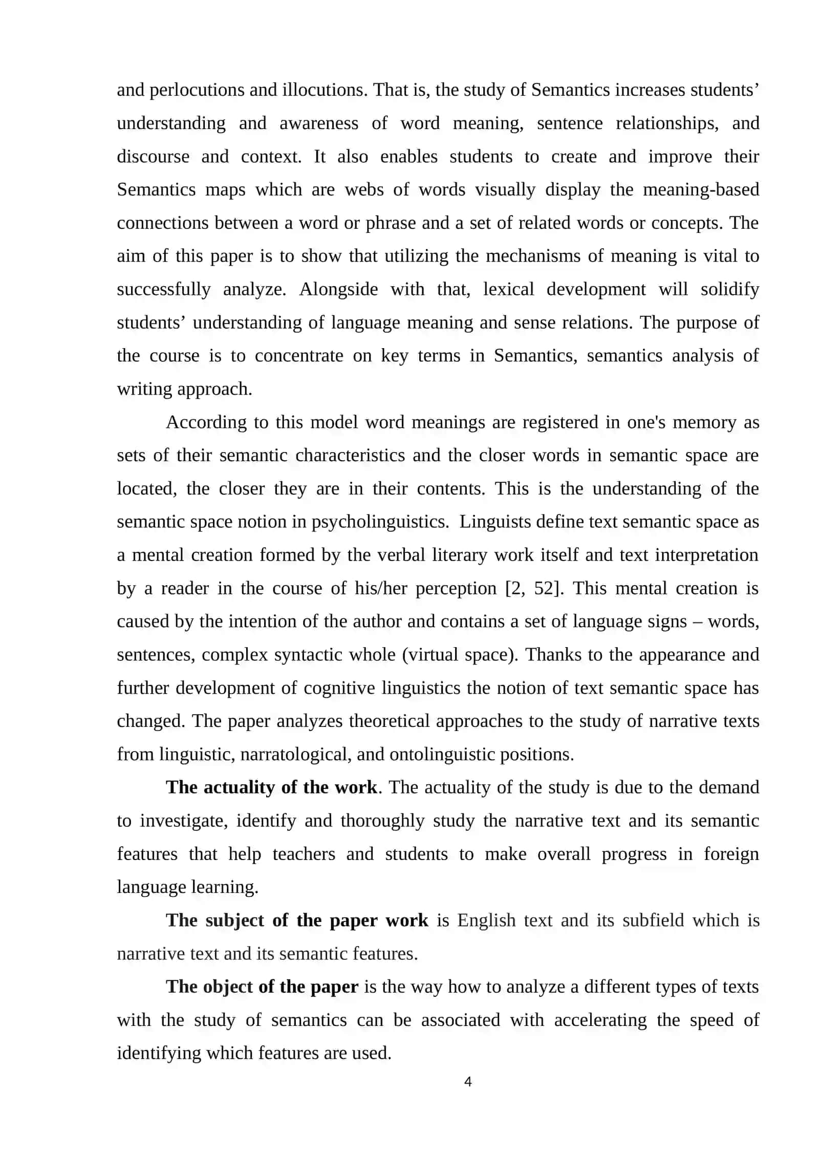 Final Qualification Paper: "Semantik xususiyatlari" 4