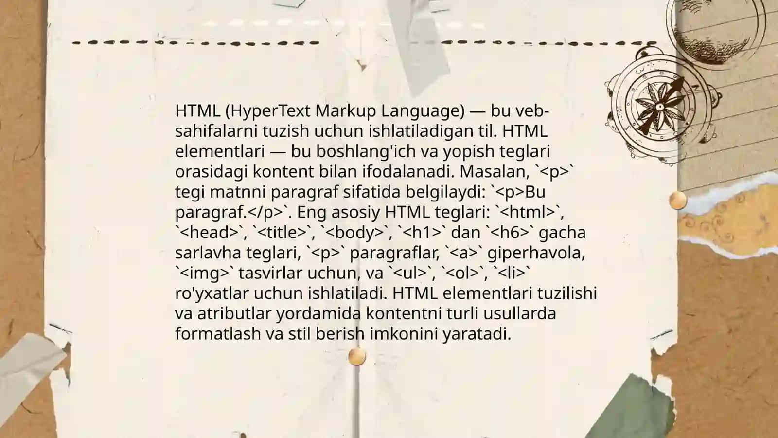 HTML formatlash, HTML shakli, Kengaytirilgan HTML tushunchalari 4