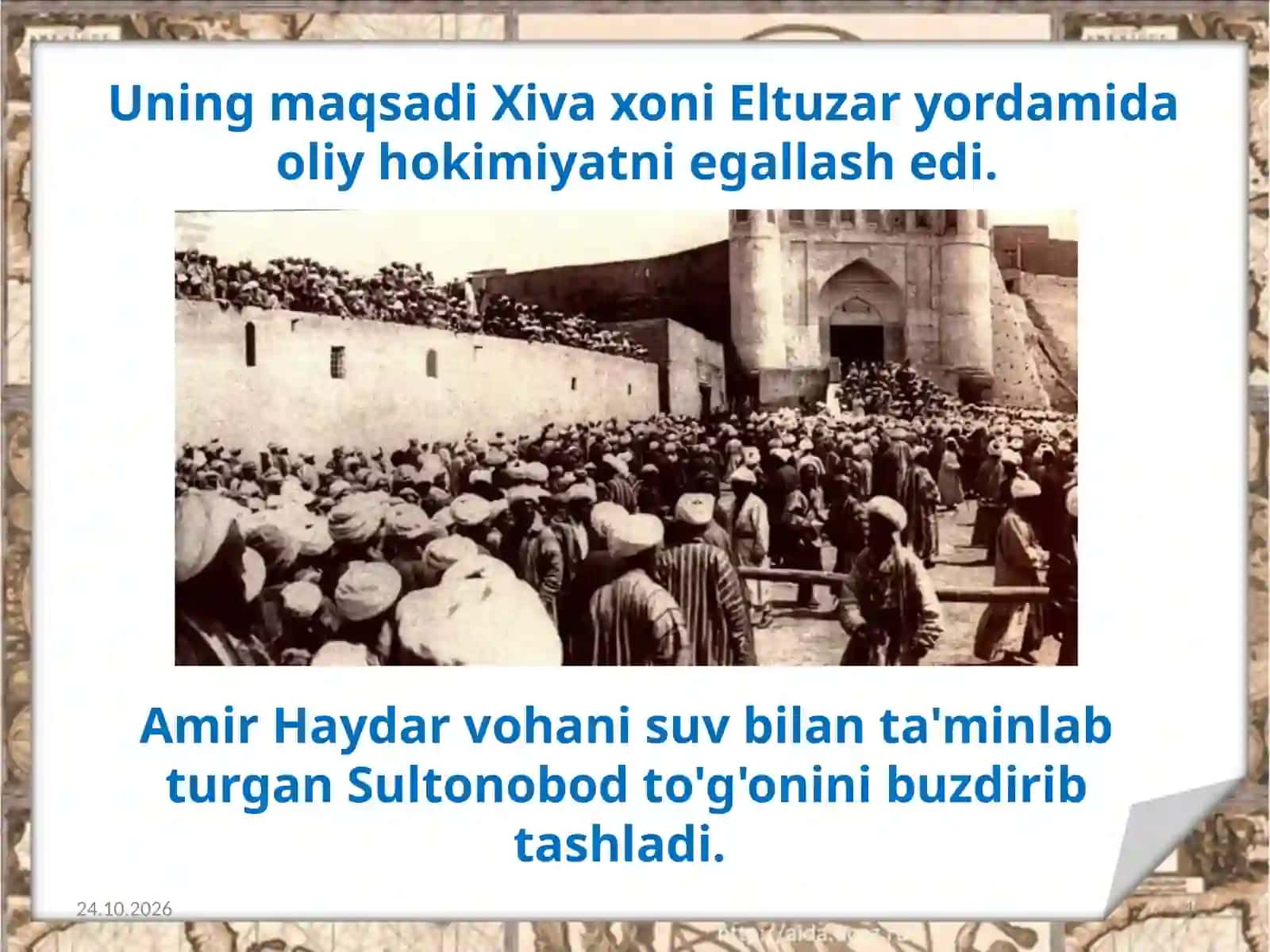 Buxoro amirligi XIX  asrning birinchi yarmida Buxoro Amir Haydar hukmronligi davrida 4