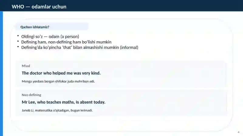 Relative Pronouns & Relative Adverbs 4