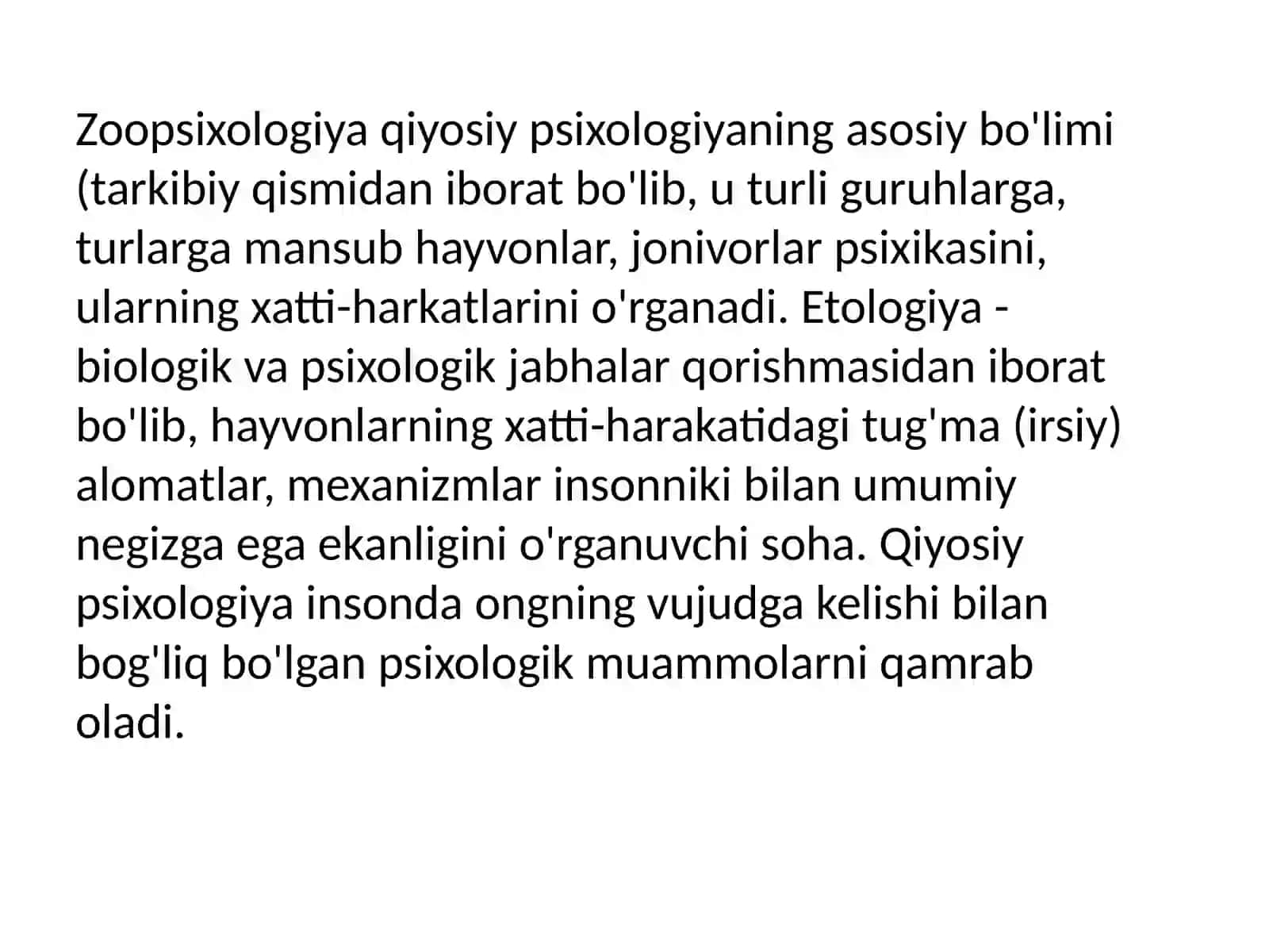 Qiyosiy psixologiya 4