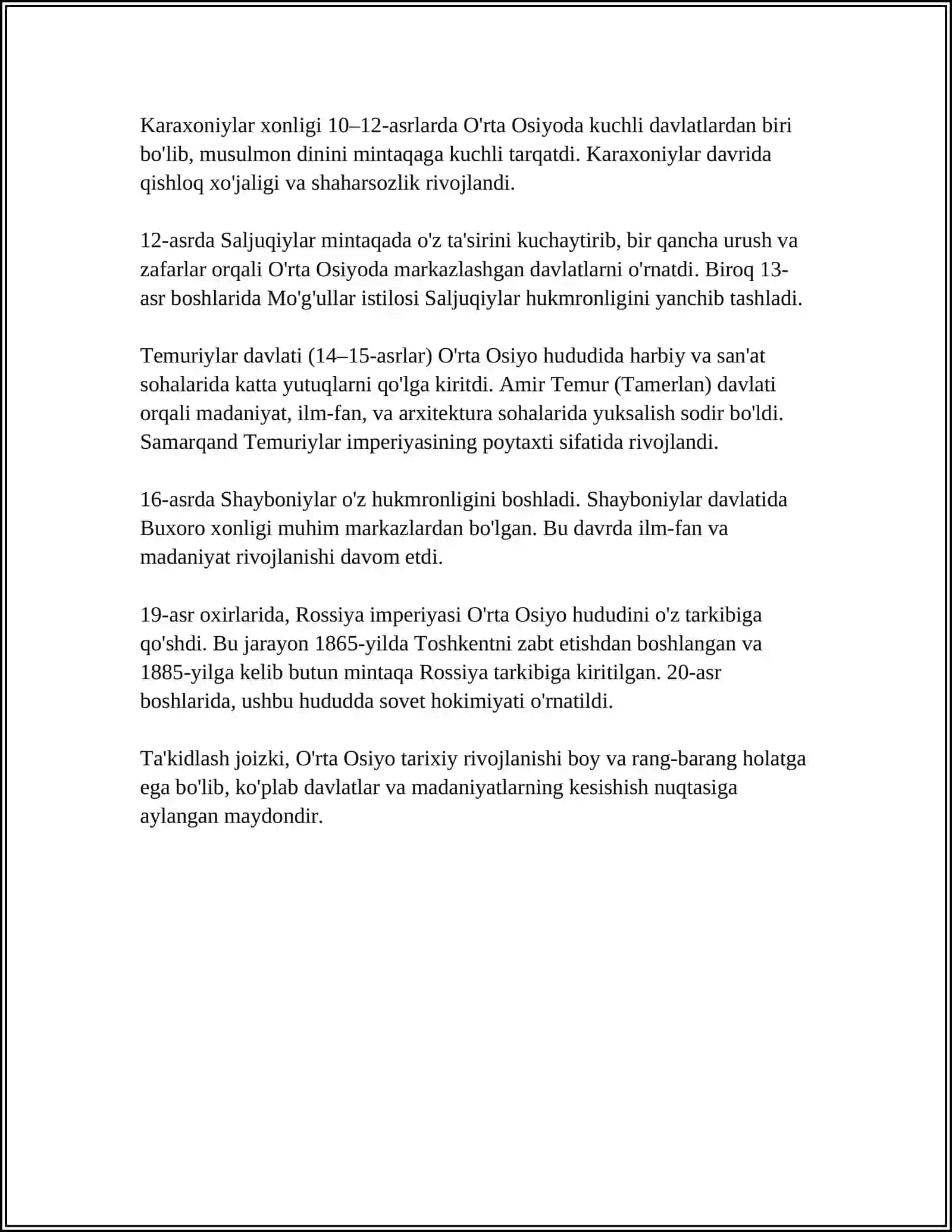O'RTA OSIYONING ILK O'RTA ASRLARDAGI TARIXIY GEOGRAFIYASI 4