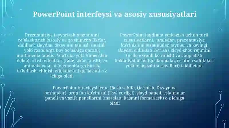 Power Point dasturi misolida 4