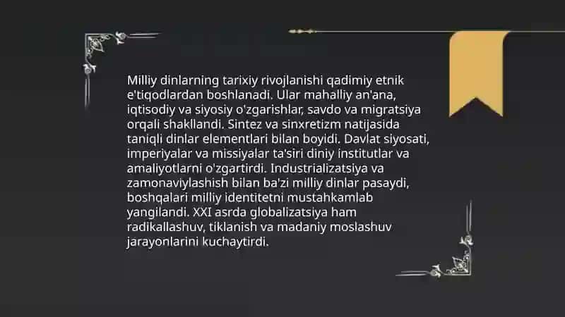 Milliy dinlar 4