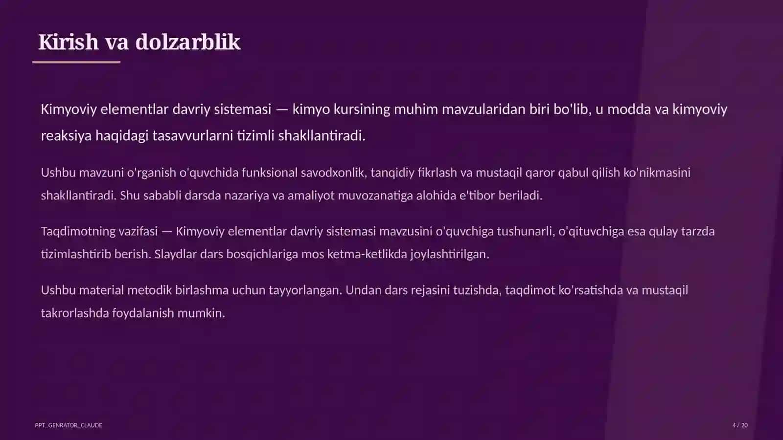 Kimyoviy elementlar davriy sistemasi (8-sinf) 4