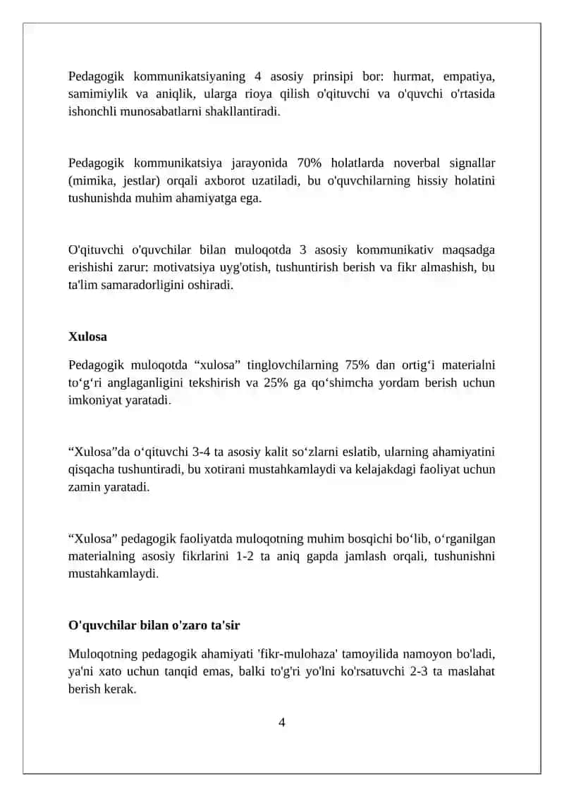Pedagogik faoliyatda muloqot 4