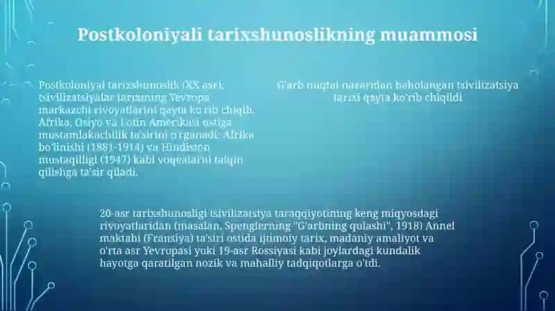 Sivilizatsiya tarixini o'rganish 4