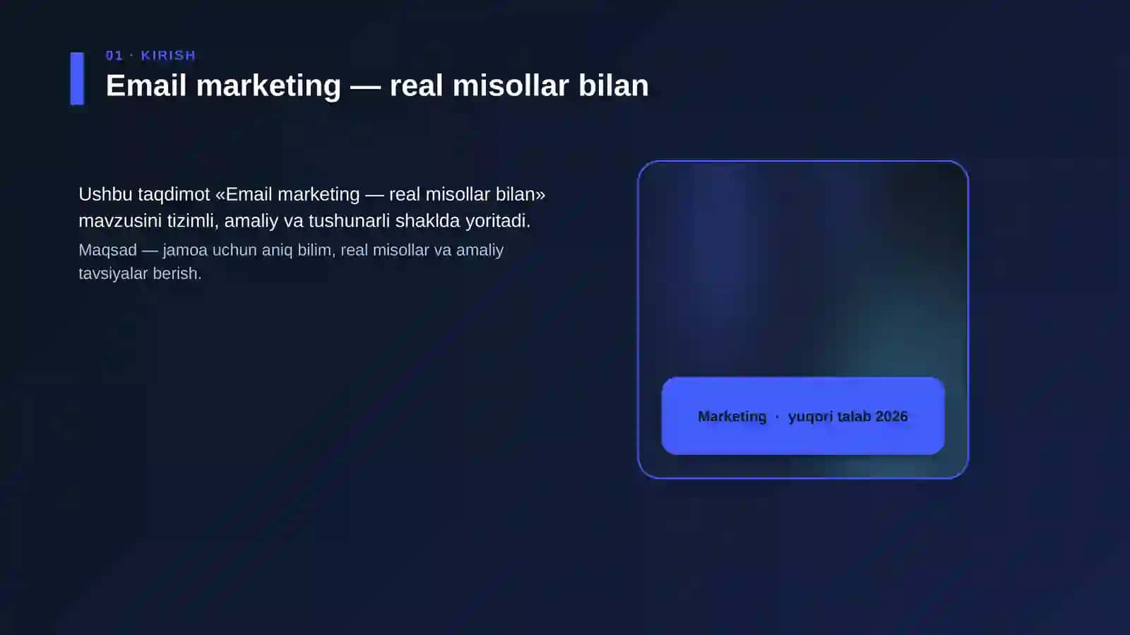 Email marketing — real misollar bilan 4