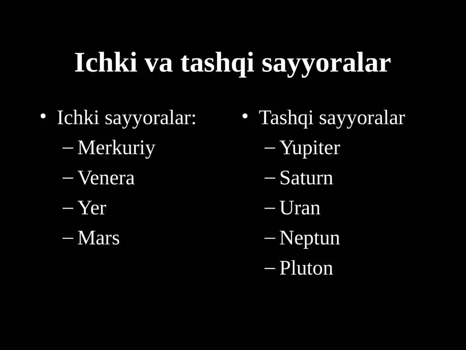 Quyosh sistemasidagi sayyoralar 4
