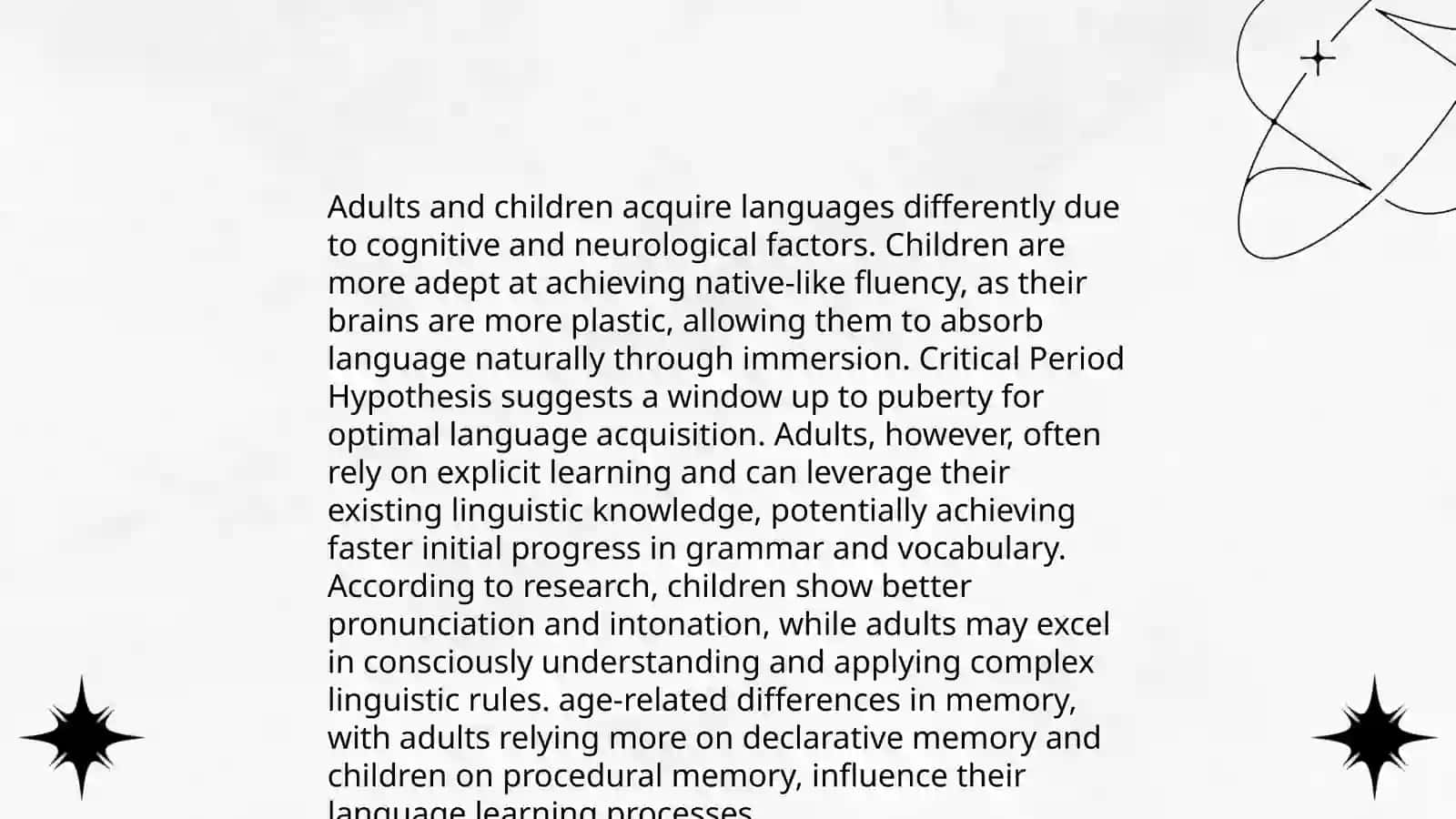 Second language acquisition process for adults learners 4