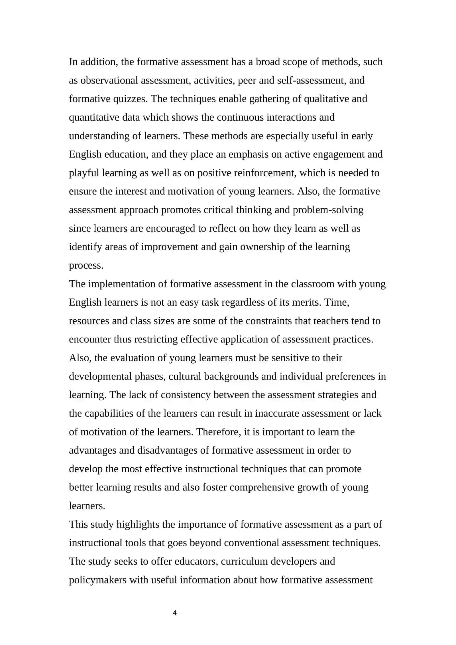 FORMATIVE ASSESSMENT IN YOUNG ENGLISH LEARNERS 4