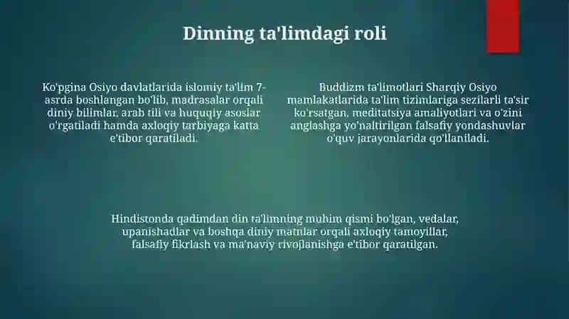 Osiyo mamlakatlarida ta’lim-tarbiya jarayoni 4