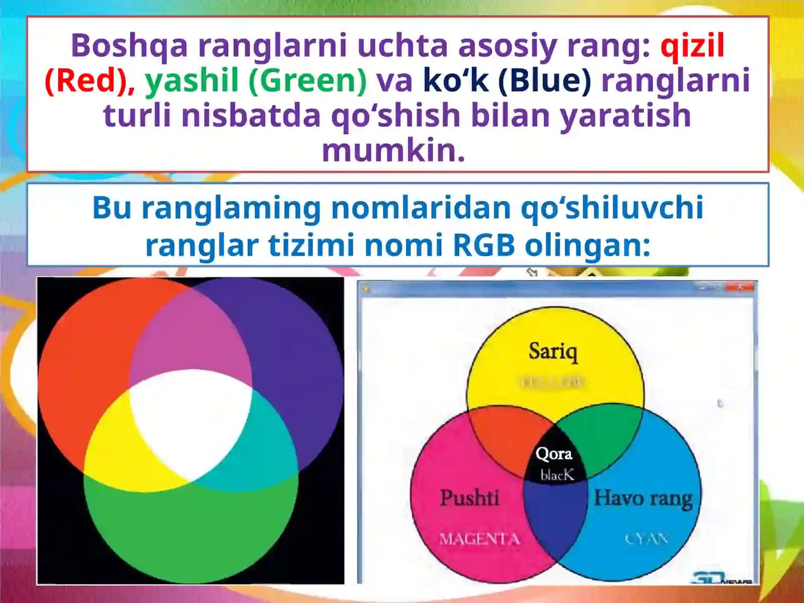 11-sinf Informatika Photoshopda rang tizimlari 4