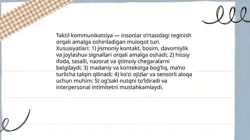 Taqlid, Taktil, Daktil va Imo Ishora Nutqi 4