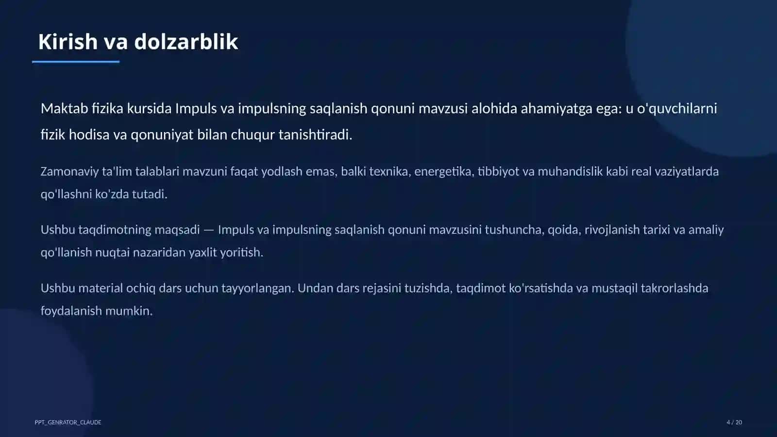 Impuls va impulsning saqlanish qonuni (9-sinf) 4