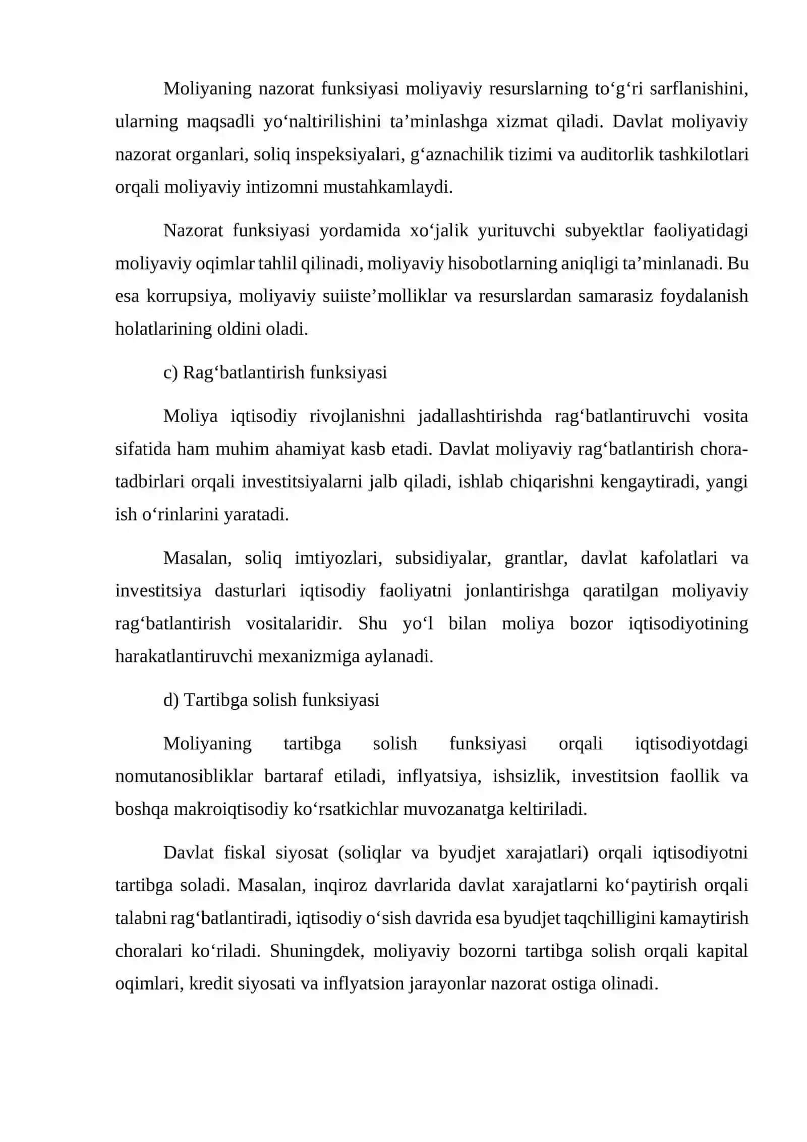Moliyaning ijtimoiy-iqtisodiy mohiyati va funksiyalari 4