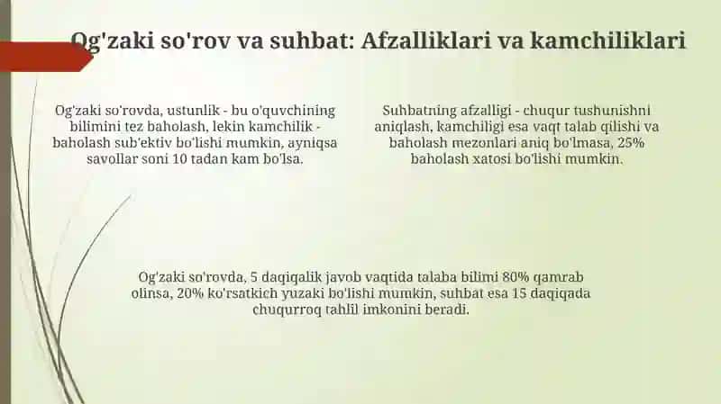 Og'zaki nazorat usullari 4