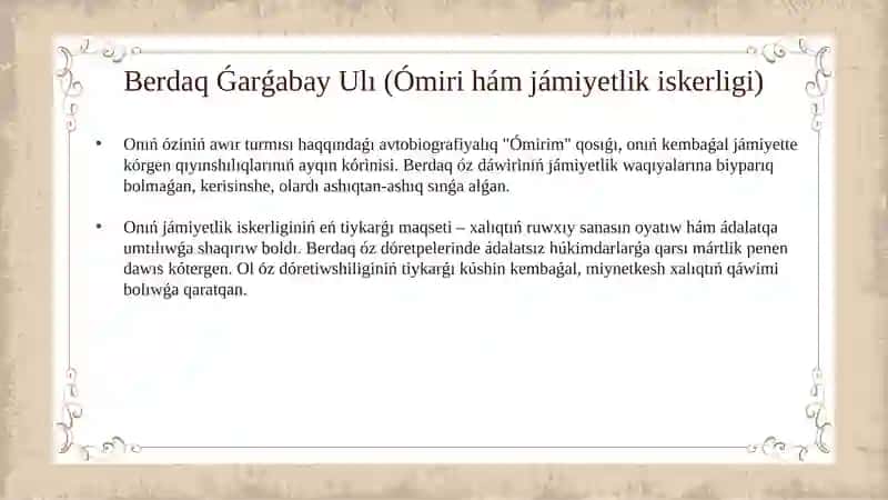 Berdaq Ǵarǵabay ulı 4