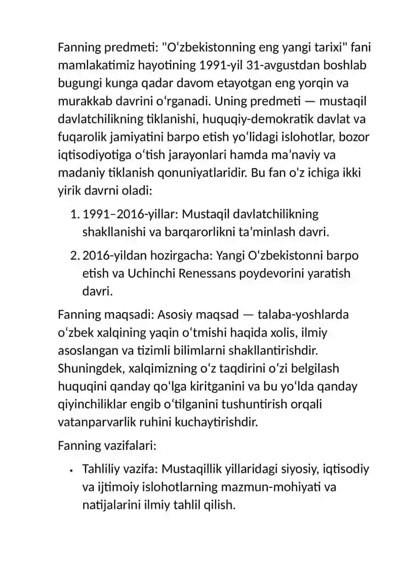 O'zbekistonning eng yangi tarixi va uning maqsadlari 4