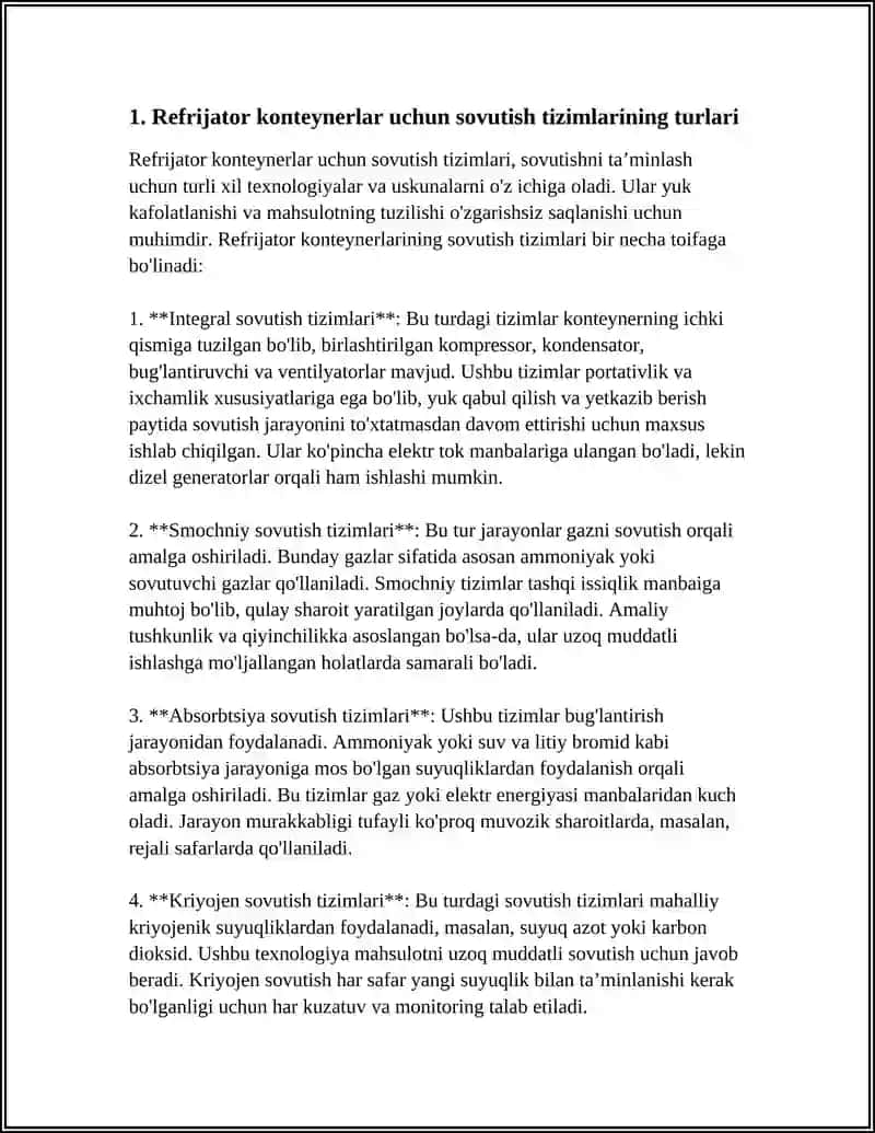 REFRIJATORLAR KONTEYNERLARINING SOVUTISH USKINALARI 4