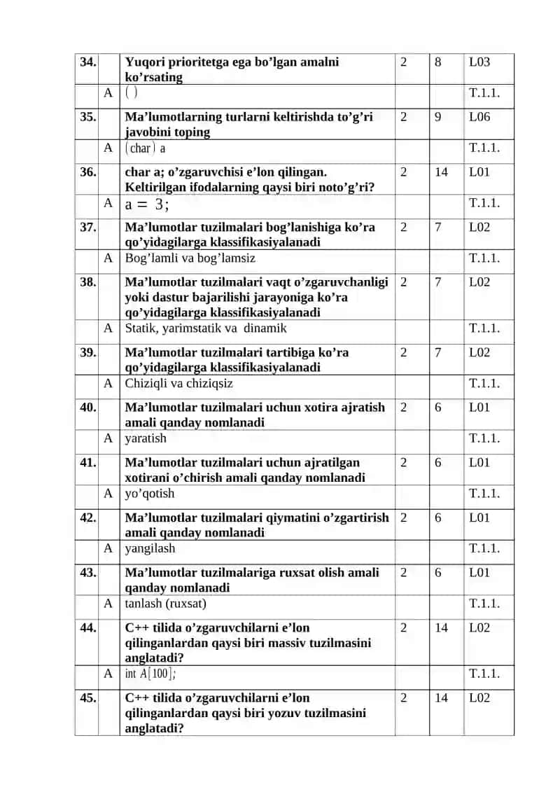 Savol va javoblar 4