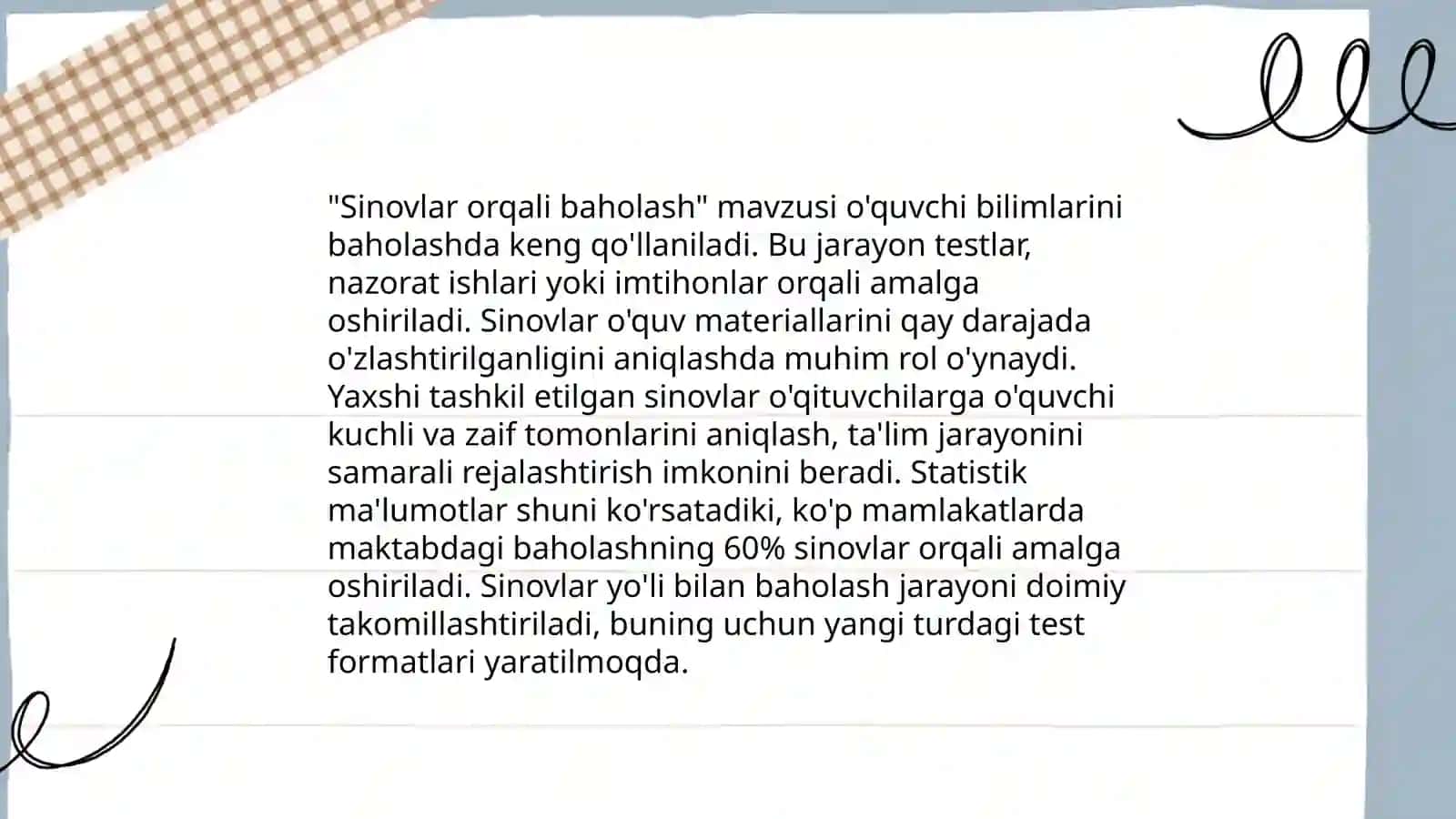 Talabalarning bilimini baholashning asosiy turlari 4