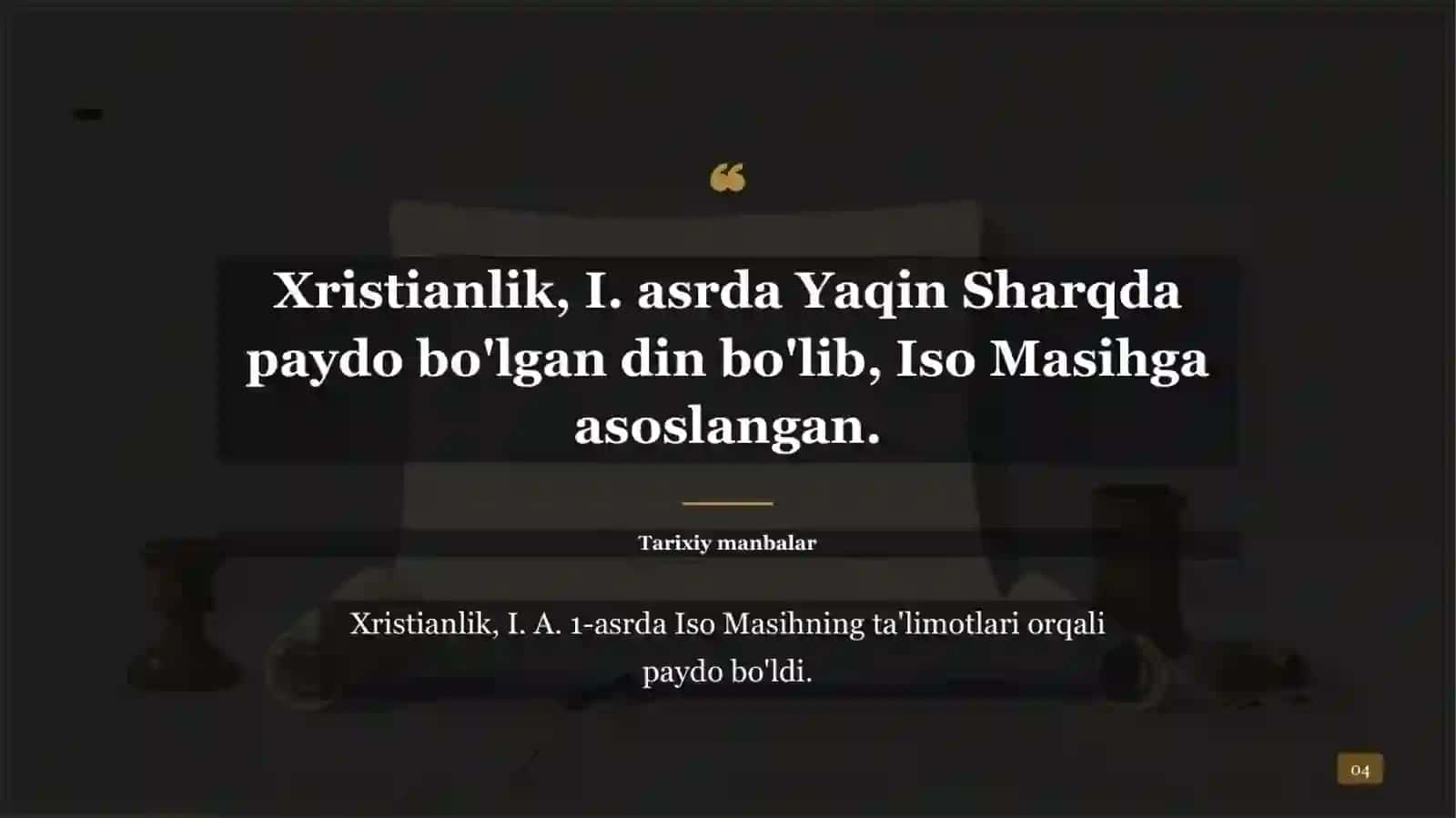 Xristianlik dini tarixi va g'oyalari 4