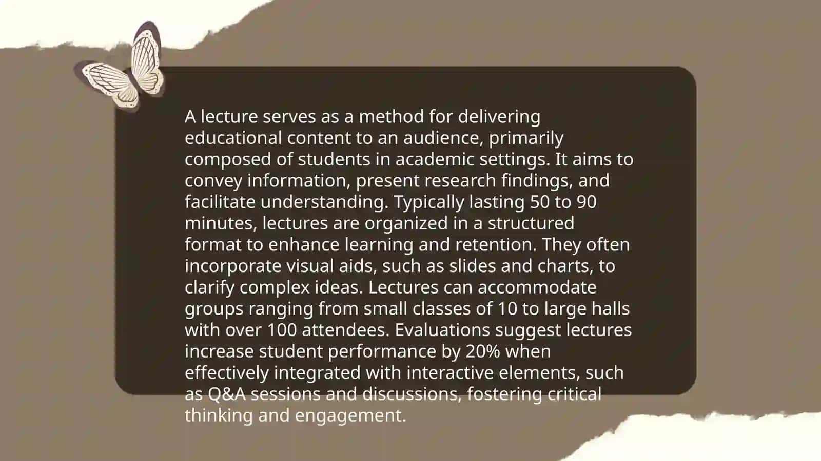 "Definition of a Lecture" 4