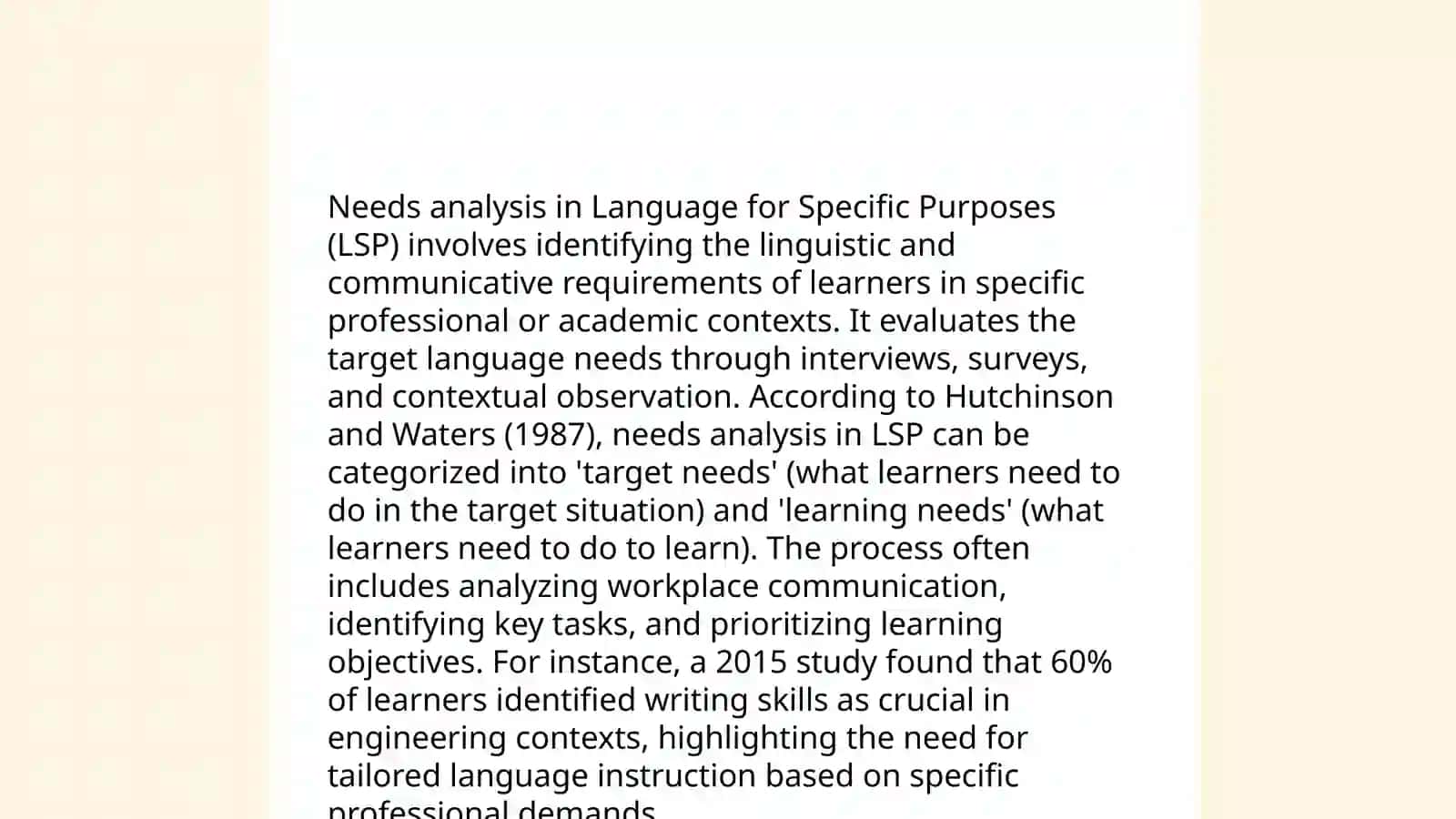 Curriculum Design for Language for Specific Purposes (LSP) 4