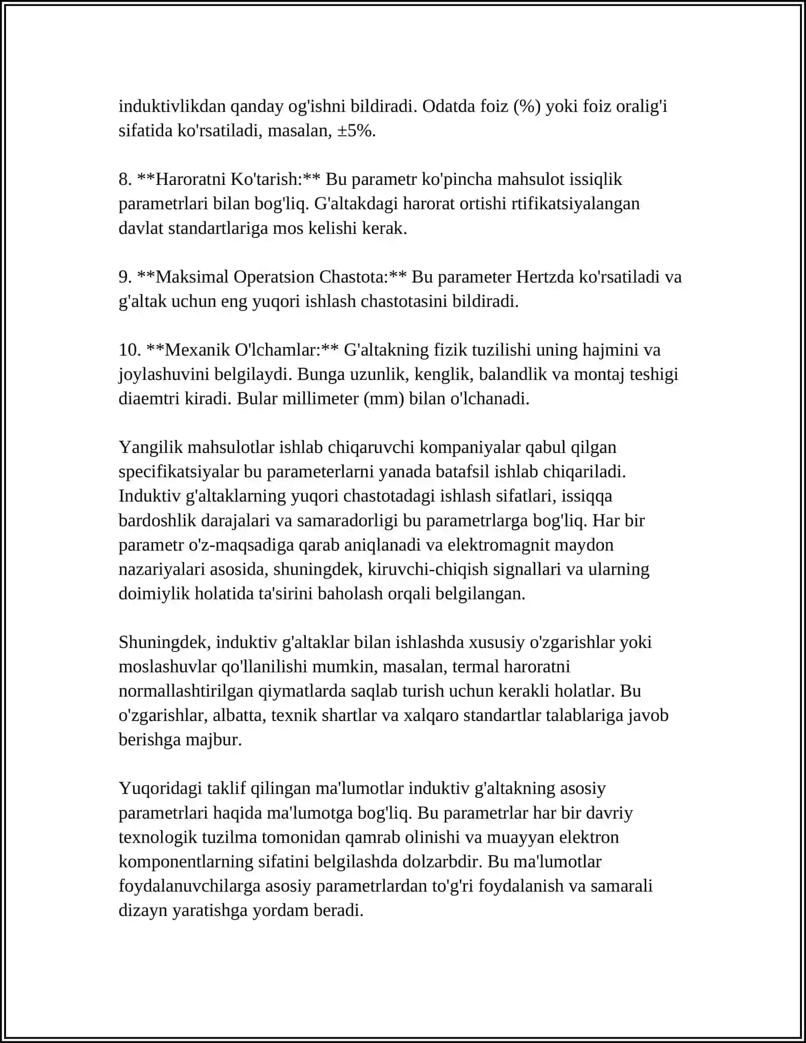 INDUKTIV GʻALTAK PARAMETRLARINI OʻLCHASH 4