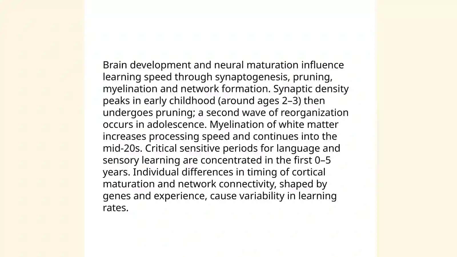 Genetic Influences on Learning Speed 4