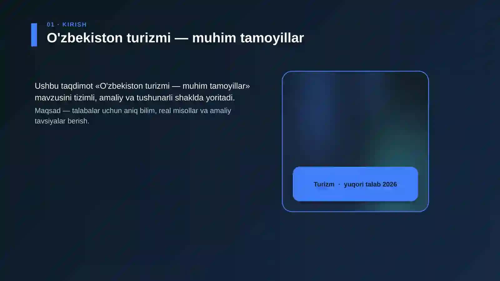 O'zbekiston turizmi — muhim tamoyillar 4