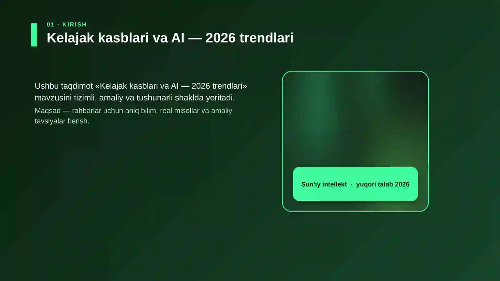Kelajak kasblari va AI — 2026 trendlari 4
