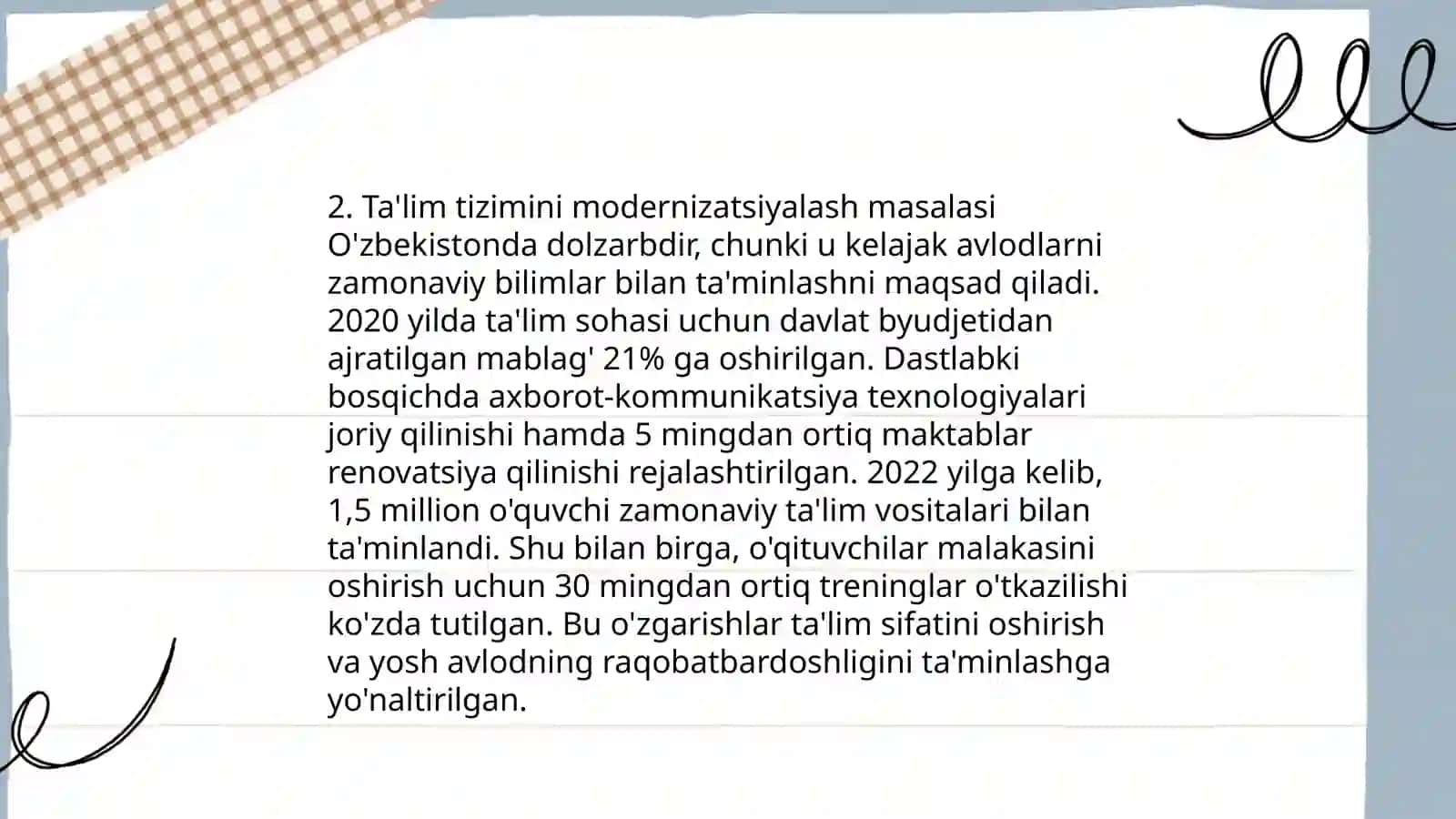 Mustaqillikdan keyingi ta'lim islohotlari 4