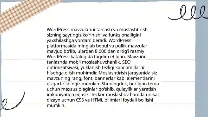 WordPress CMS bilan ishlash 4
